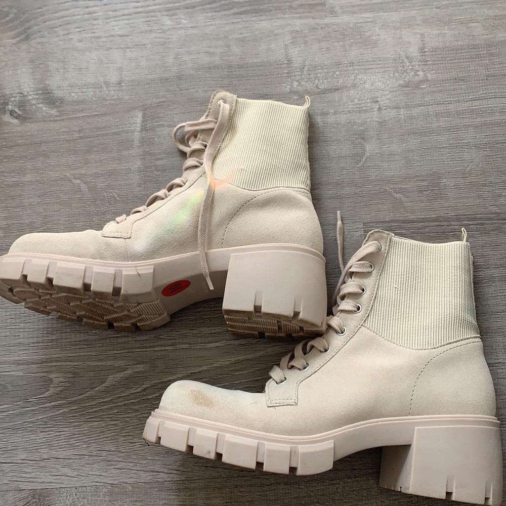 Steve Madden tan military boots size 10